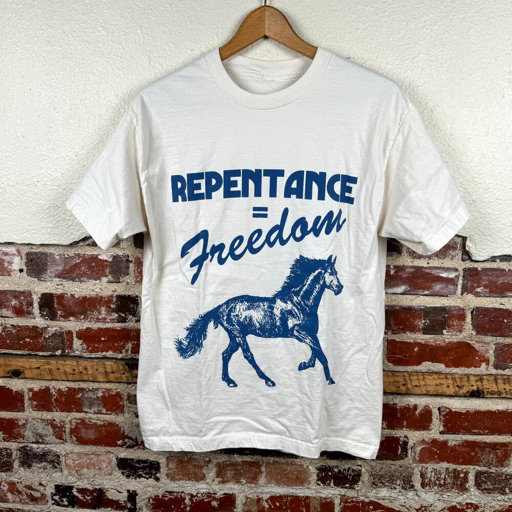 HWLF He Would Love First Shirt Size Small White Short Sleeve Repentance Freedom